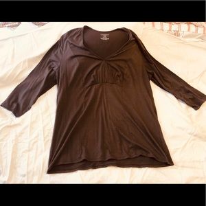 Brown top stretchy 14/16